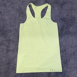 under armour neon yellow workout tank